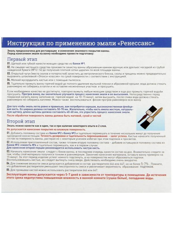 Эмаль для восстановления покрытия ванн 