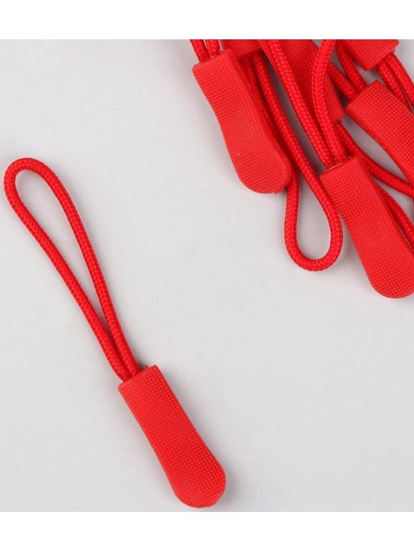 Пуллер для молнии, 2,5 см, 6 × 0,8 см, 10 шт, цвет красный