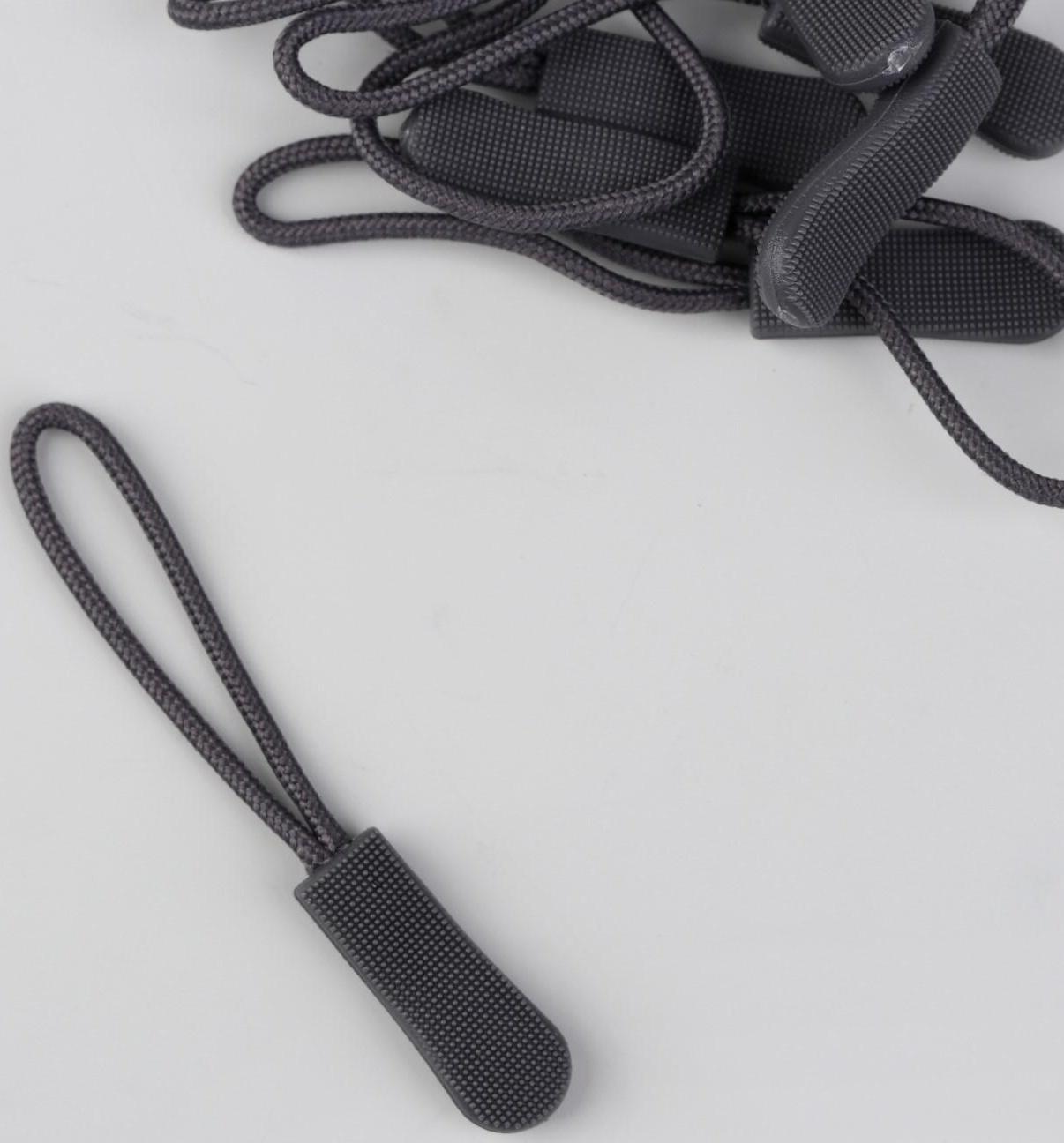 Пуллер для молнии, 2,5 см, 6 × 0,8 см, 10 шт, цвет серый