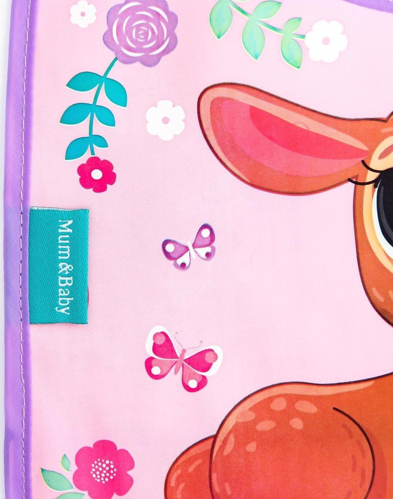 Нагрудник для кормления «Олененок» непромокаемый на липучке, с карманом