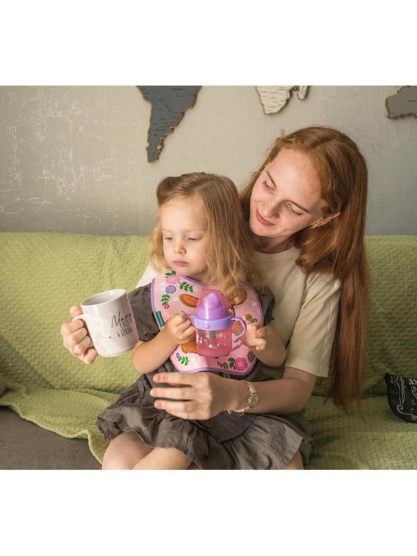 Нагрудник для кормления «Олененок» непромокаемый на липучке, с карманом