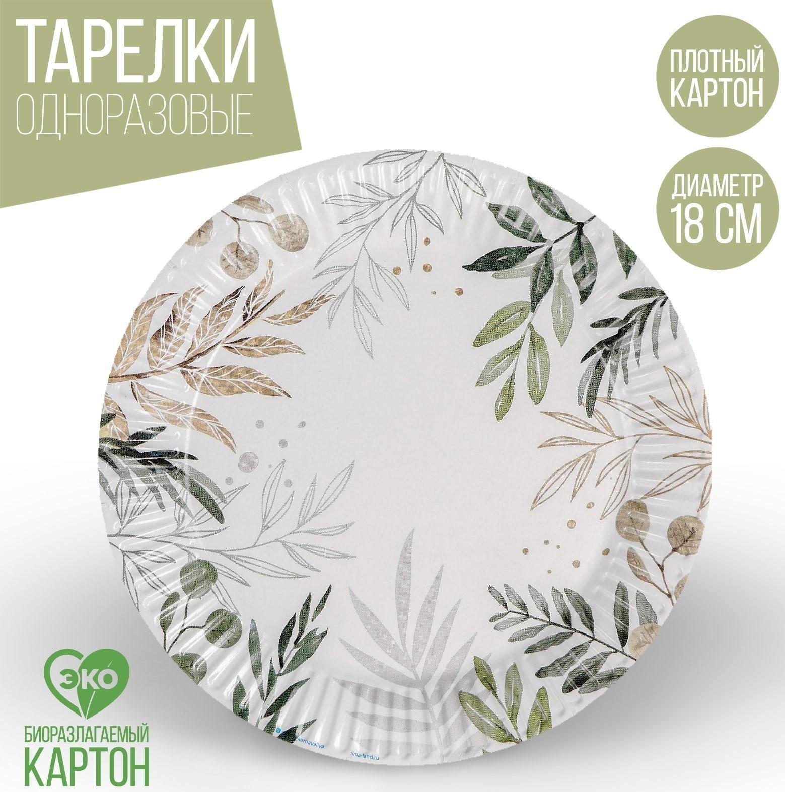 Тарелка бумажная «Природа», 18 см