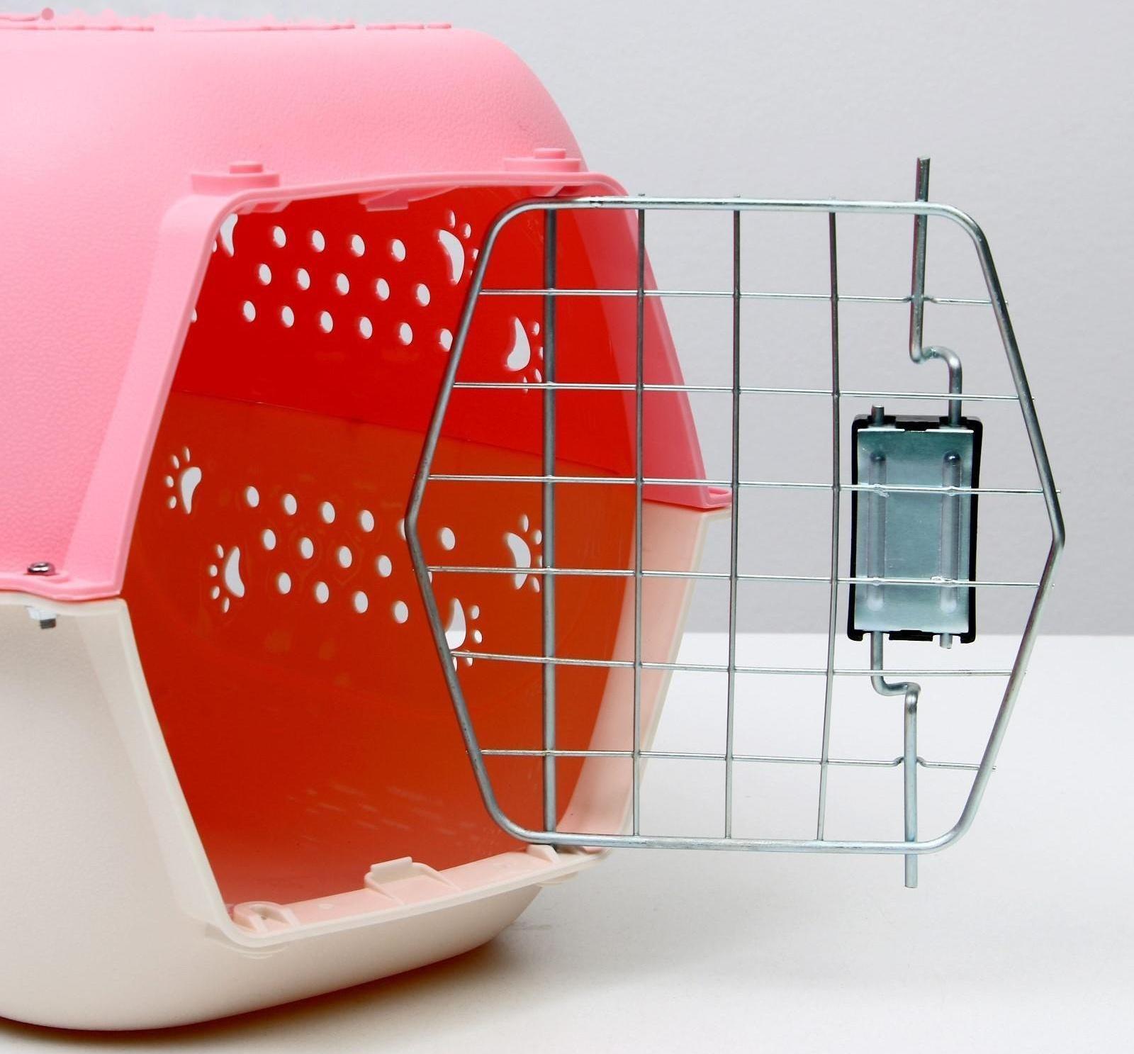 Переноска пластиковая, 47,5 х 33 х 31 см, розовая