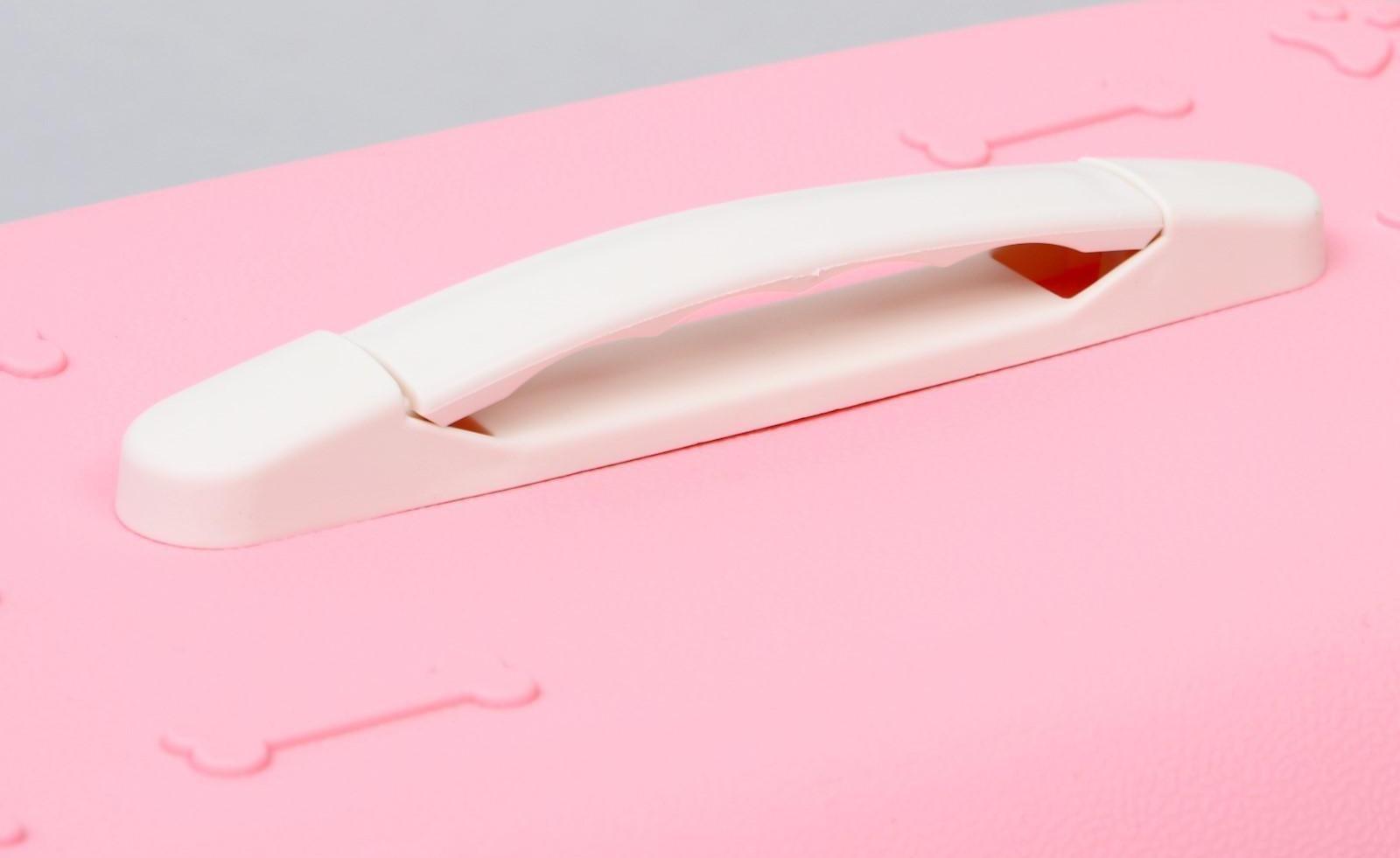 Переноска пластиковая, 47,5 х 33 х 31 см, розовая