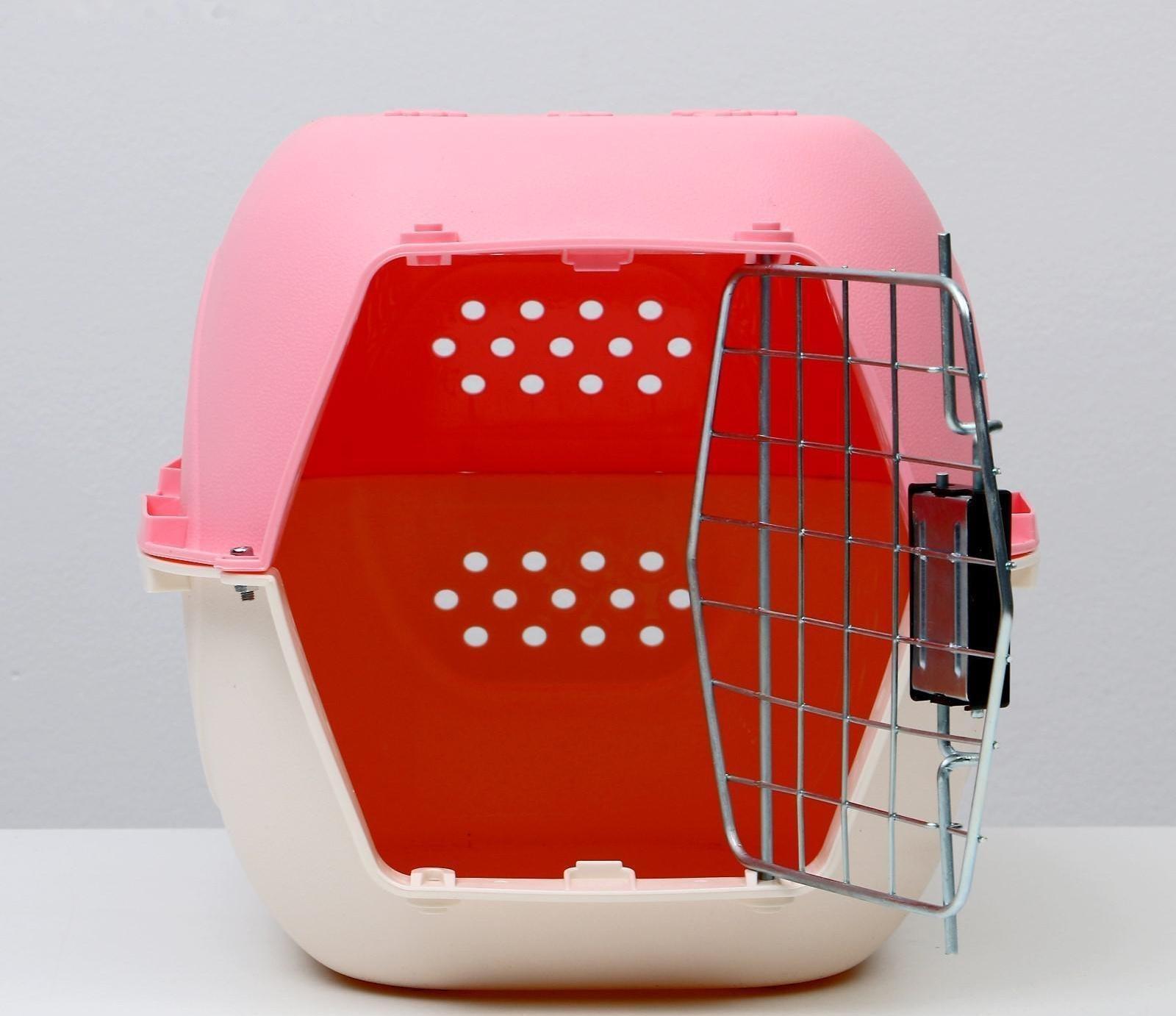 Переноска пластиковая, 47,5 х 33 х 31 см, розовая