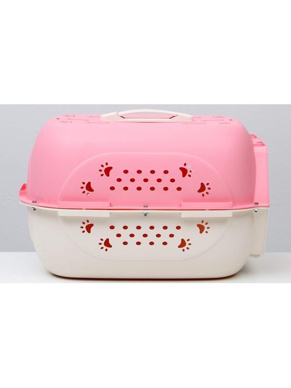 Переноска пластиковая, 47,5 х 33 х 31 см, розовая