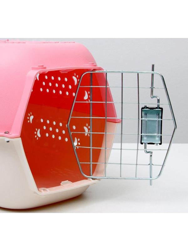 Переноска пластиковая, 47,5 х 33 х 31 см, розовая