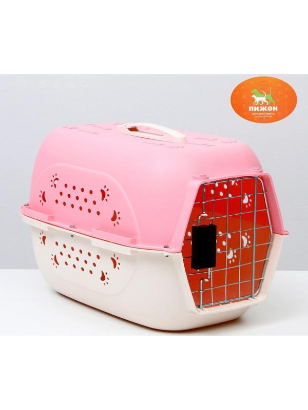 Переноска пластиковая, 47,5 х 33 х 31 см, розовая