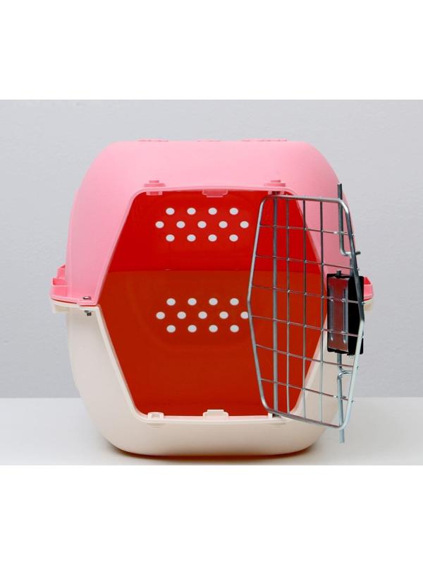 Переноска пластиковая, 47,5 х 33 х 31 см, розовая