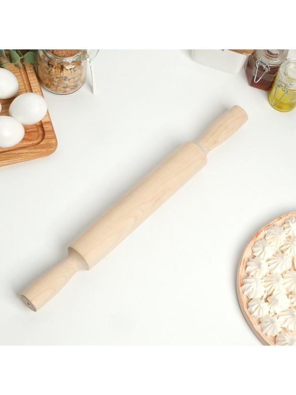 Скалка деревянная, берёза, 43×4.5 см