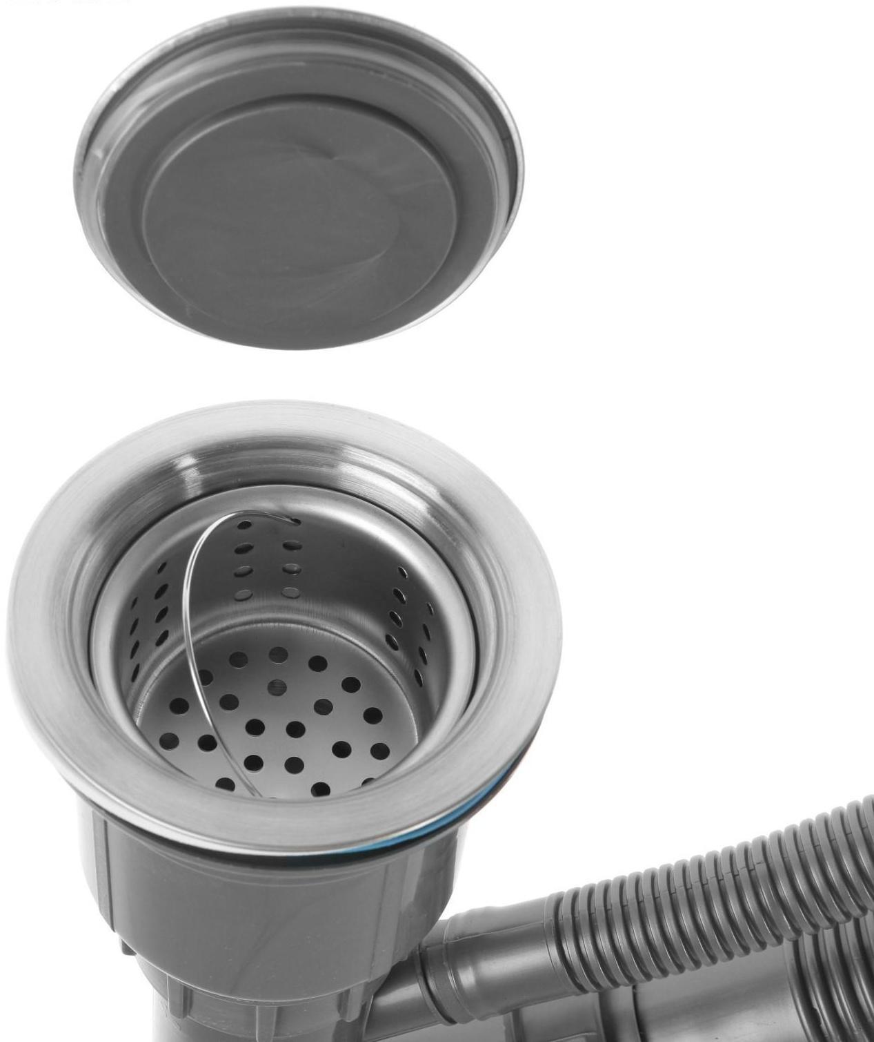 Мойка FABIA PROFI, 50х45 см, врезная, S = 3,0 и 0,8 мм, сифон с переливом + корзина