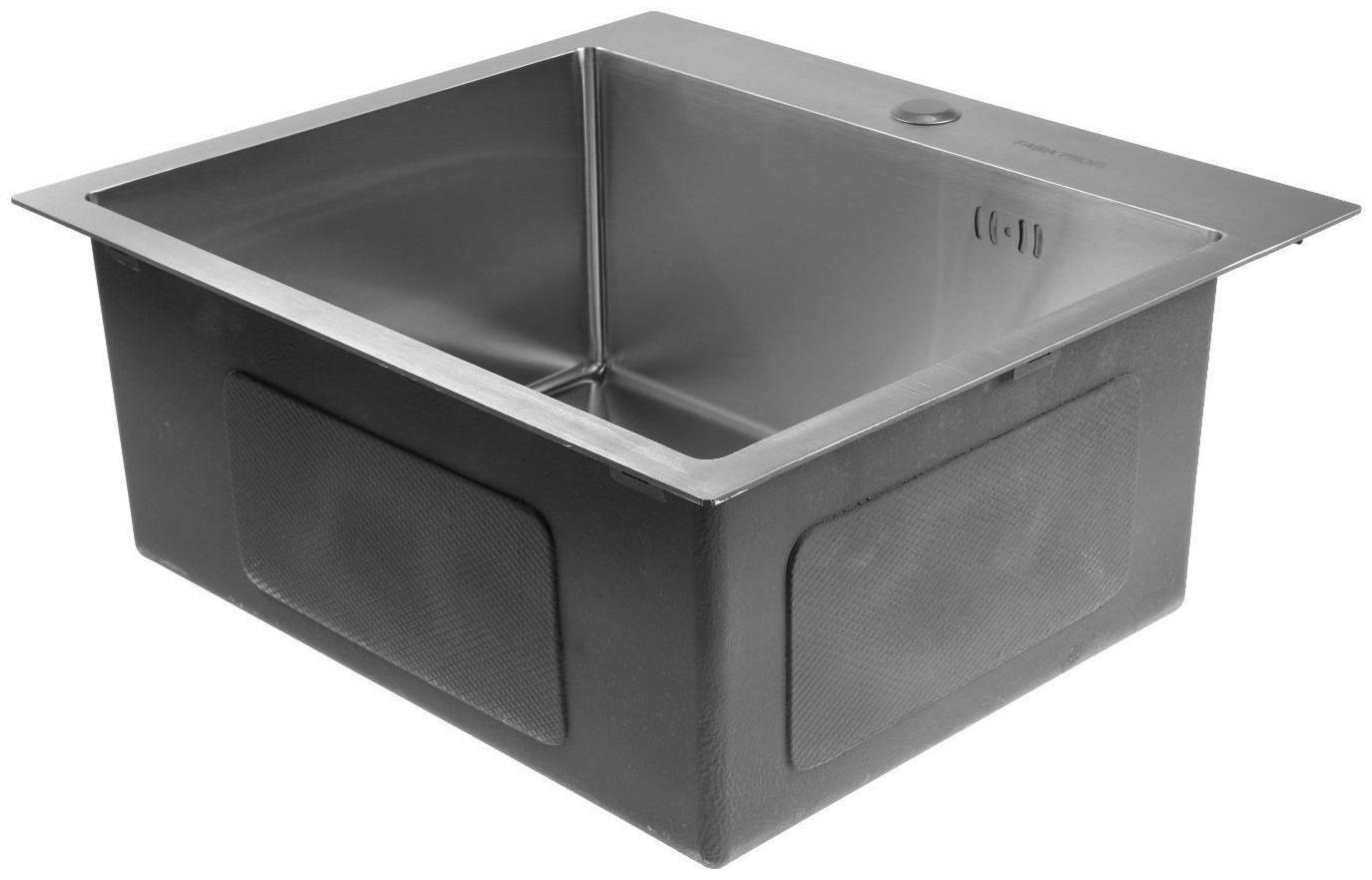 Мойка FABIA PROFI, 50х45 см, врезная, S = 3,0 и 0,8 мм, сифон с переливом + корзина