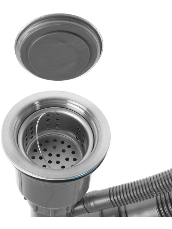 Мойка FABIA PROFI, 50х45 см, врезная, S = 3,0 и 0,8 мм, сифон с переливом + корзина