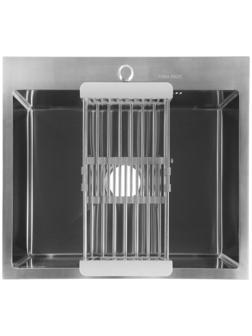 Мойка FABIA PROFI, 60х50 см, врезная, S = 3,0 и 0,8 мм, сифон с переливом + корзина