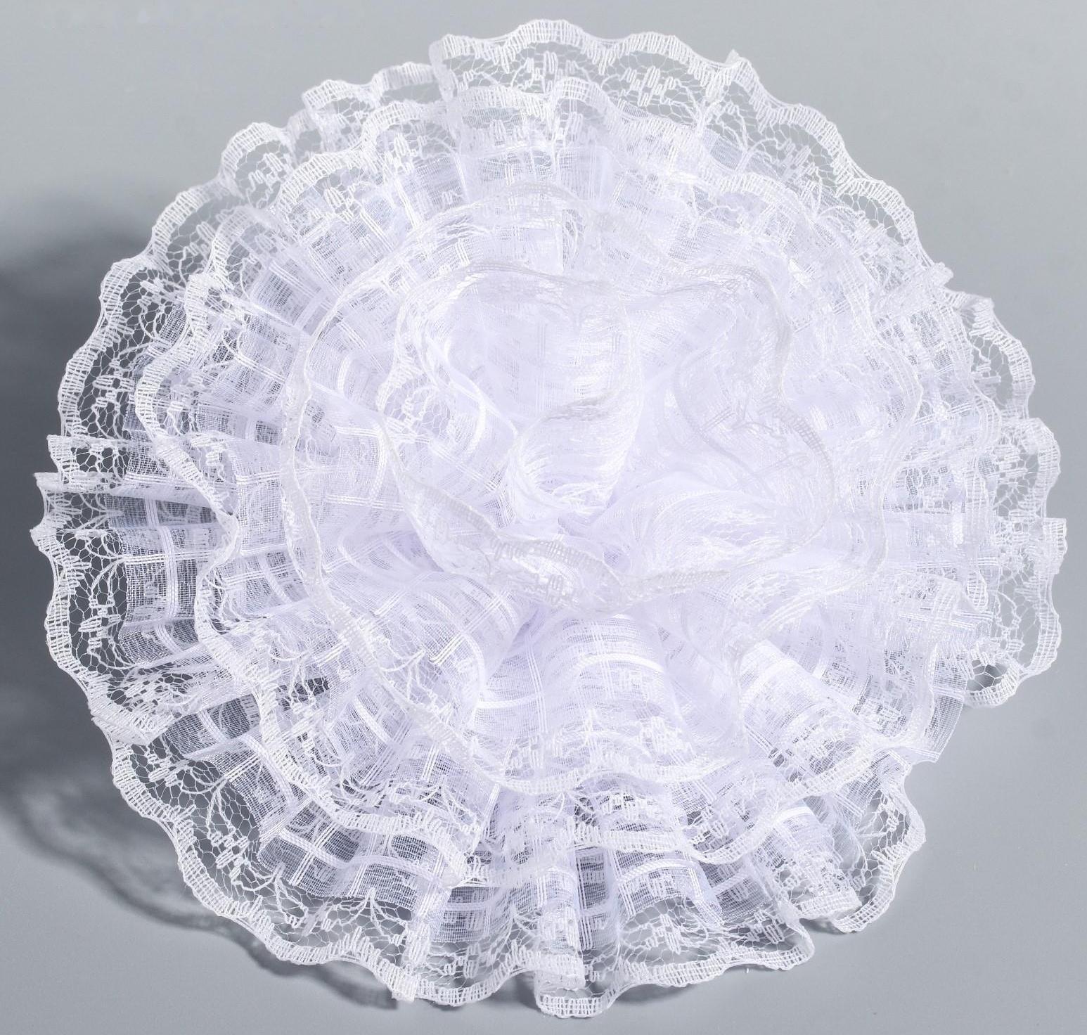 Бант для волос, ВИНКС, белый кружевной, 11 см