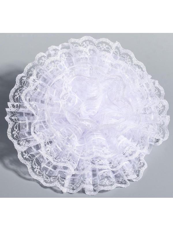 Бант для волос, ВИНКС, белый кружевной, 11 см