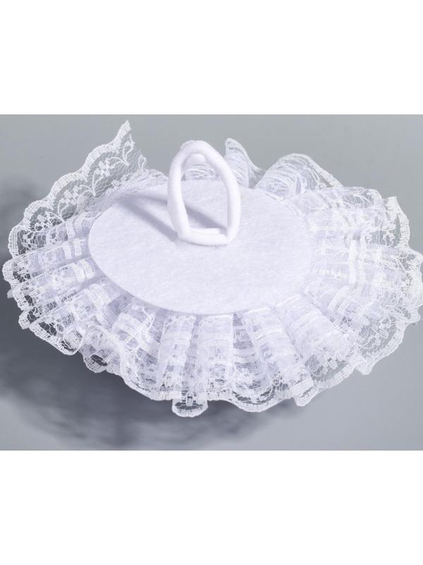 Бант для волос, ВИНКС, белый кружевной, 11 см