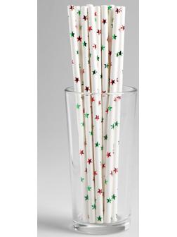 Трубочки для коктейля «Цветные звёзды», тиснение, набор 12 шт.