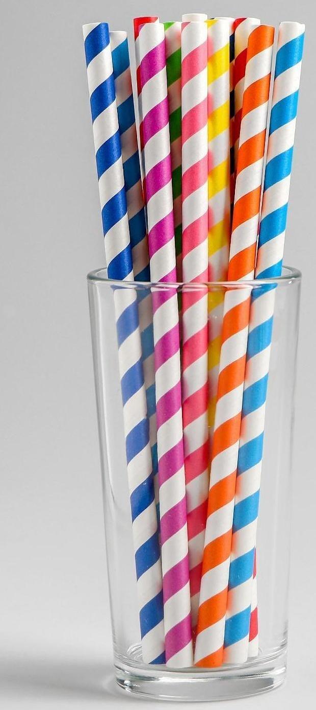 Трубочки для коктейля «Спираль», диаметр 0,8 см, набор 12 шт., цвета МИКС