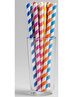 Трубочки для коктейля «Спираль», диаметр 0,8 см, набор 12 шт., цвета МИКС