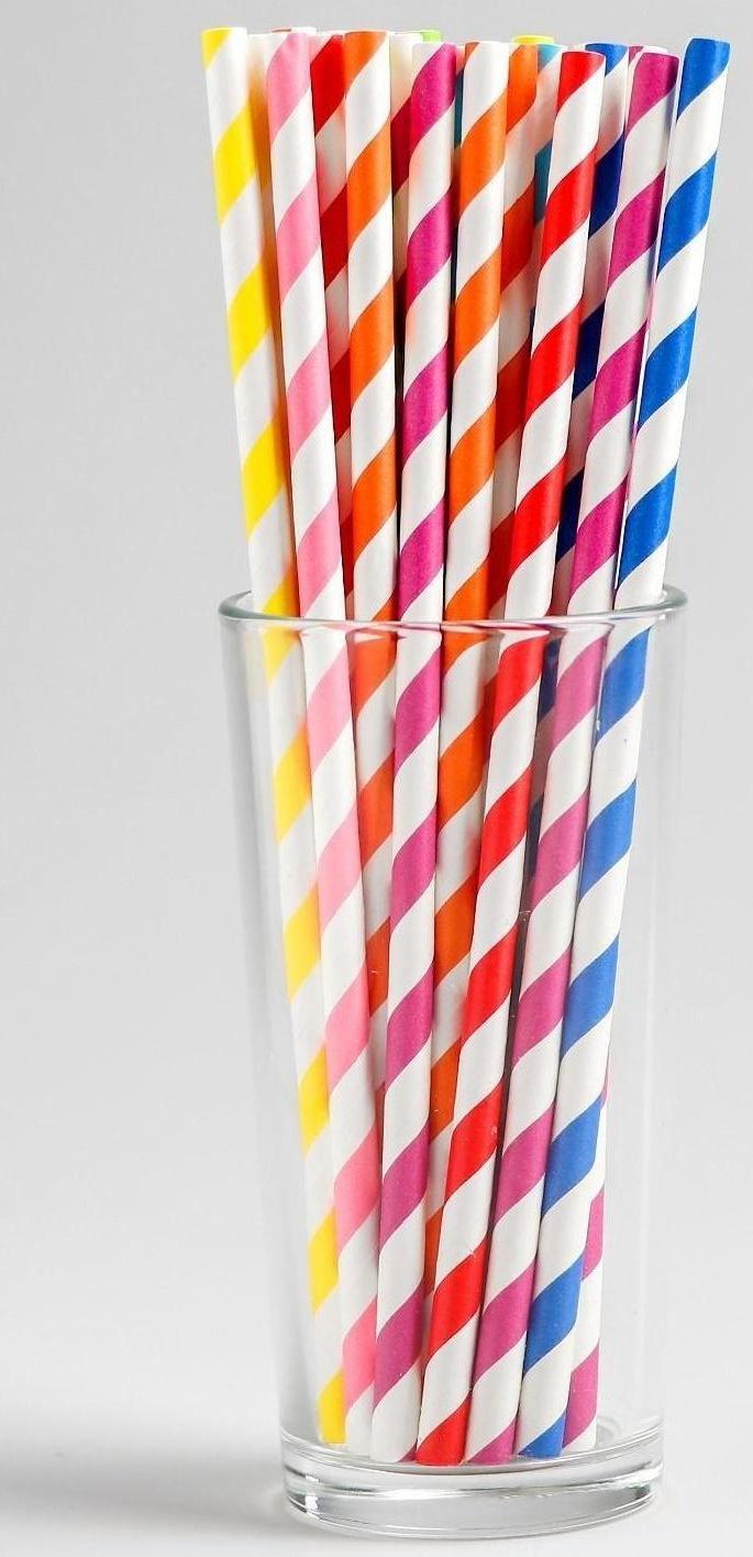 Трубочки для коктейля, набор 25 шт., цвета МИКС