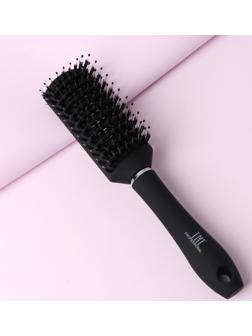 Расчёска массажная, комбинированная щетина, вентилируемая, 23 × 4,4 см, цвет чёрный