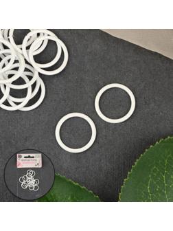 Кольцо для бретелей, металлическое, 15 мм, 20 шт, цвет белый