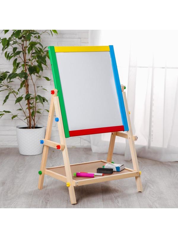 Мольберт детский двухсторонний «Премиум» в собранном виде 65 × 38,5 × 35 см