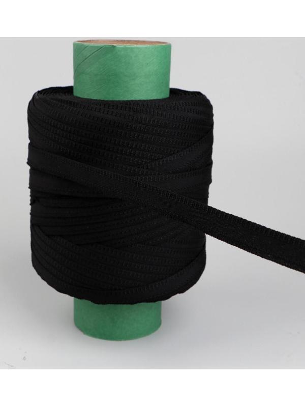 Лента брючная, 15 мм, 200 ± 1 м, цвет чёрный