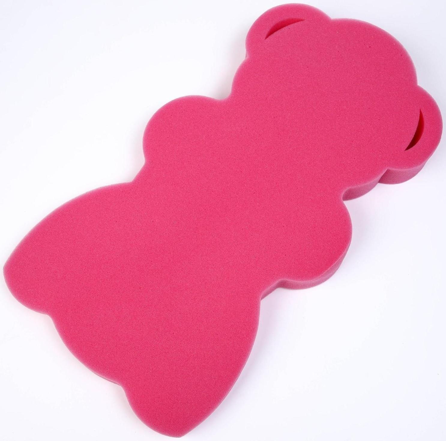 Подкладка для купания макси «Мишка», цвет красный/розовый, 55х30х6см