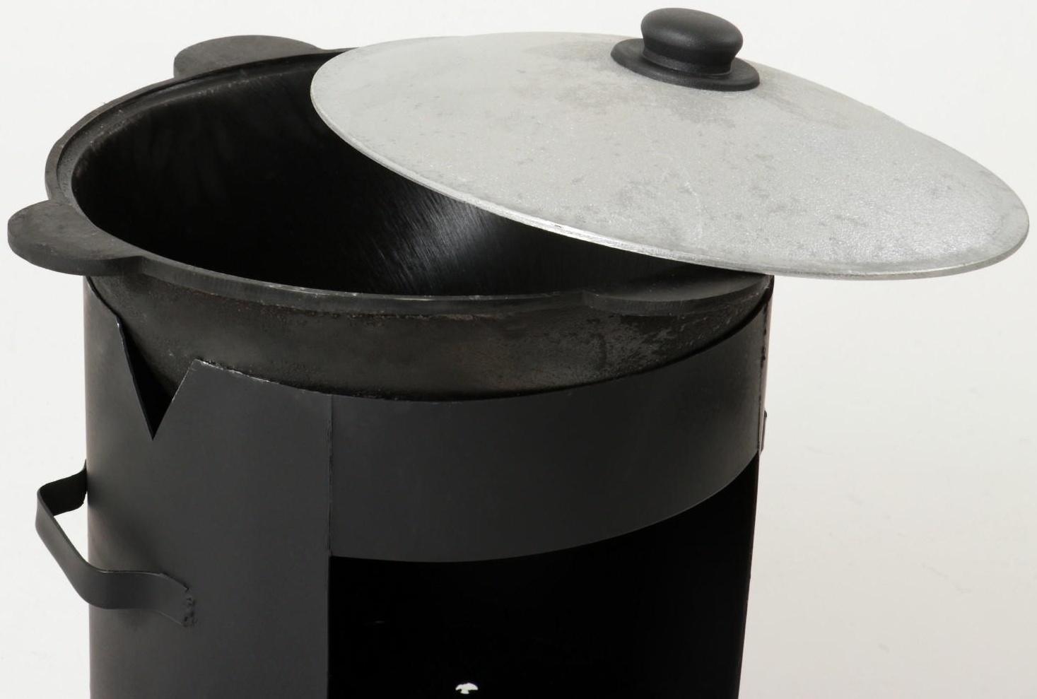 Набор для плова: казан 10л, печь под казан, шумовка 47см, приправа в подарок