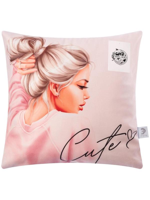Наволочка декоративная Этель «Cute» 40х40 см, 100% п/э, велюр
