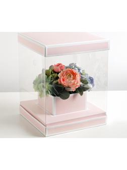 Коробка для цветов с вазой и PVC окнами складная Follow Your Dreams, 23 х 30 х 23 см