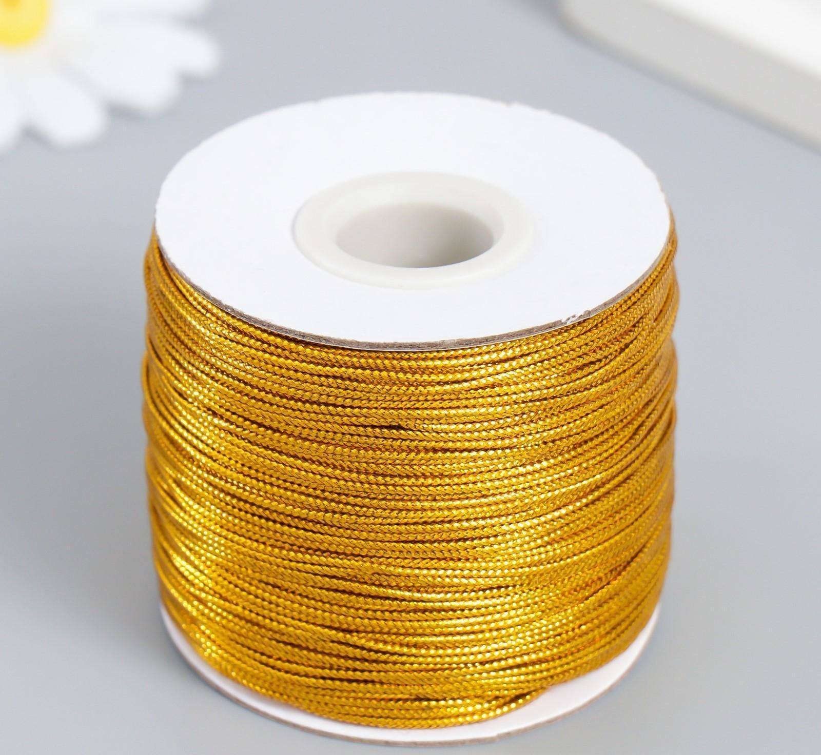 Шнур люрекс 1 мм х 100 м золото