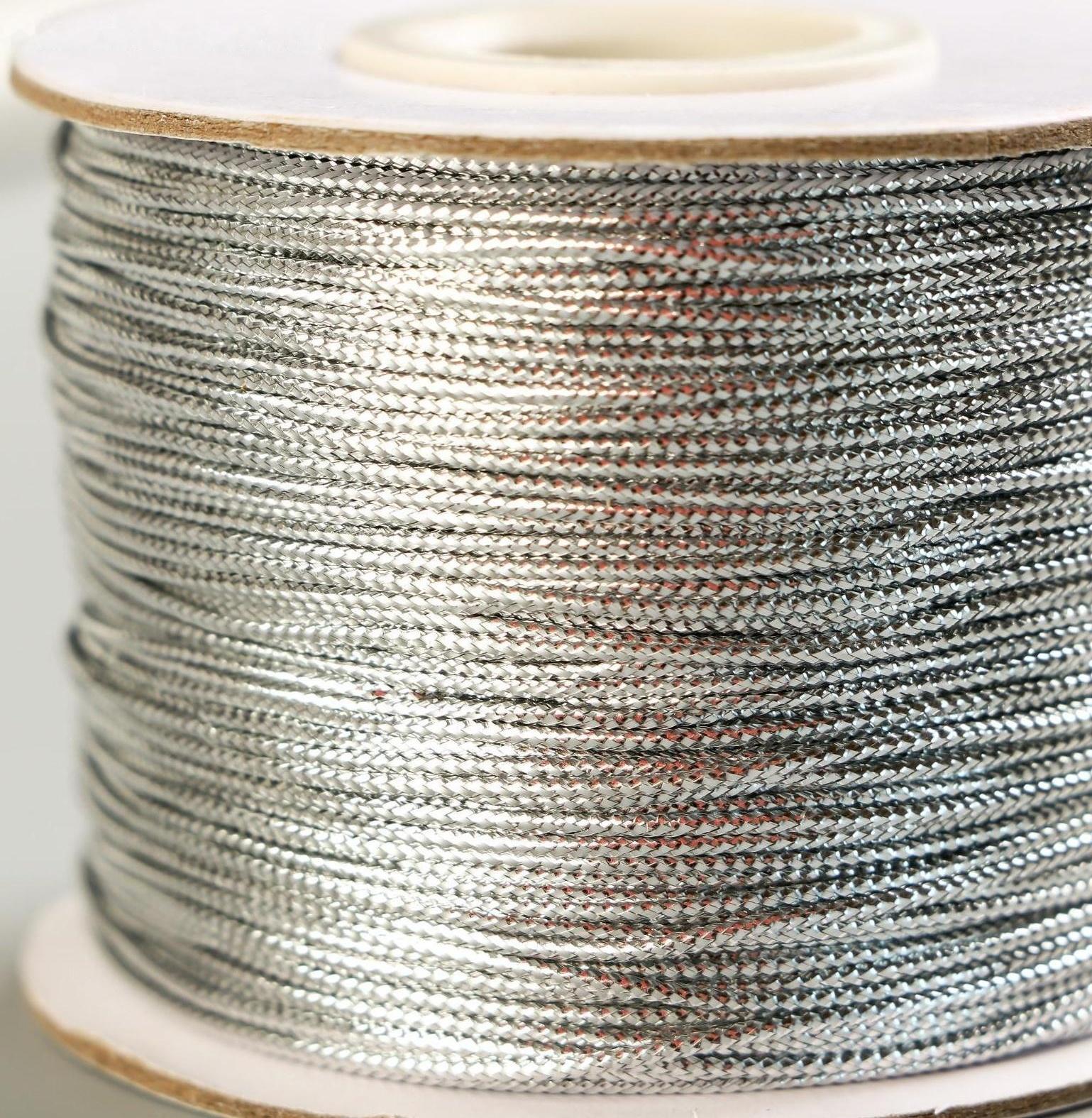 Шнур люрекс 1 мм х 100 м серебро