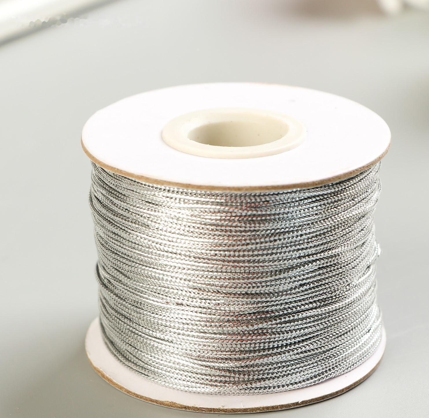 Шнур люрекс 1 мм х 100 м серебро