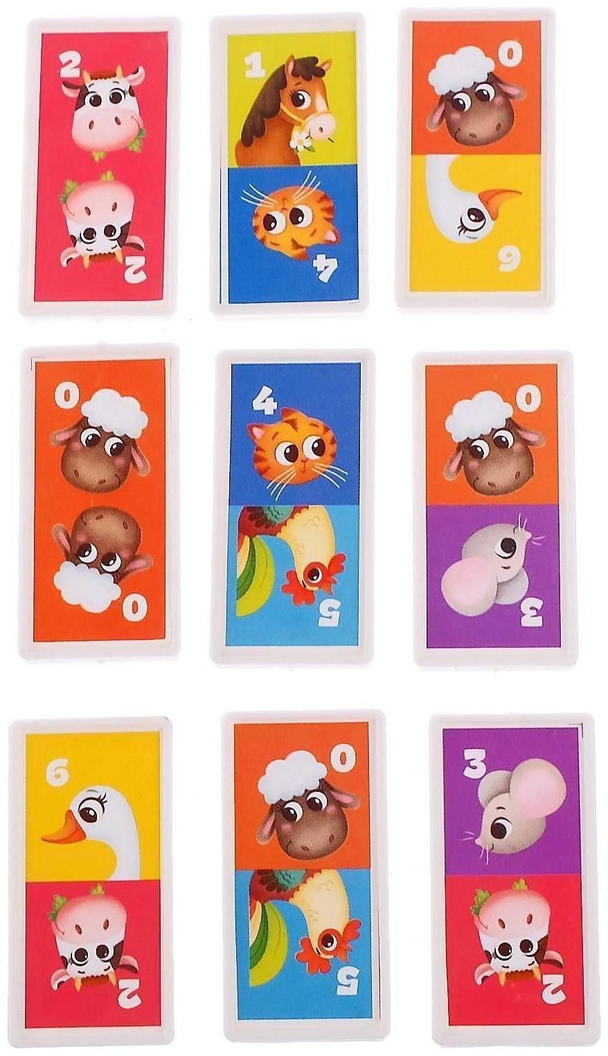 Домино «Весёлая ферма», пластик, 28 деталей