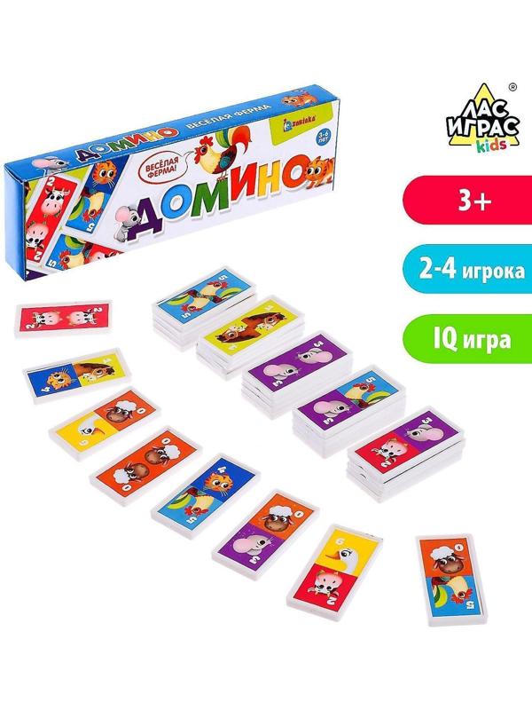 Домино «Весёлая ферма», пластик, 28 деталей