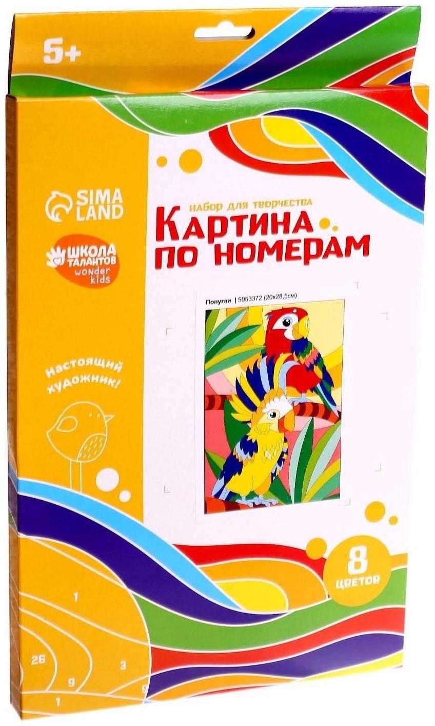 Картина по номерам «Попугаи» 20х28,5 см