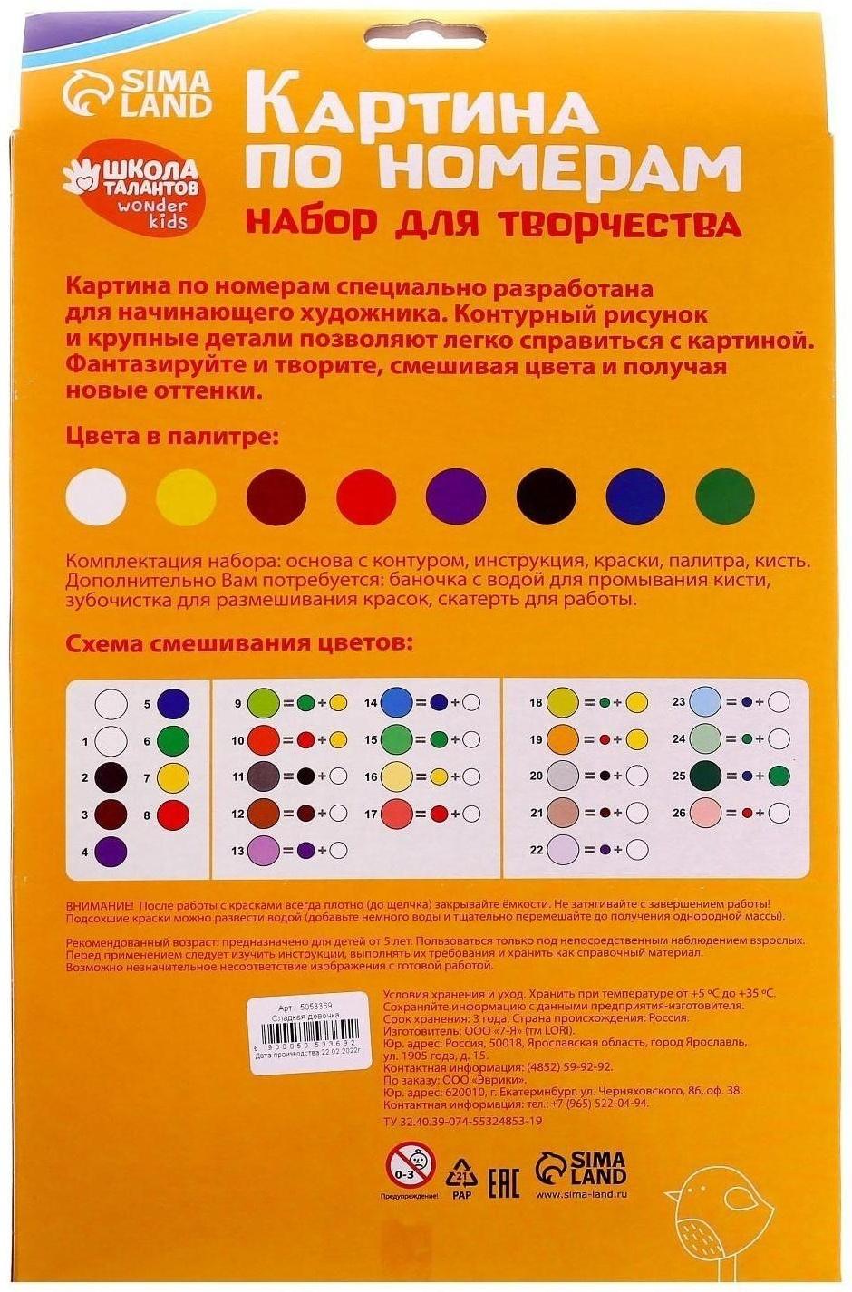 Картина по номерам «Попугаи» 20х28,5 см