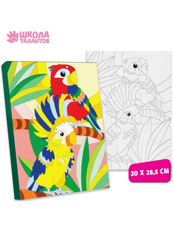 Картина по номерам «Попугаи» 20х28,5 см