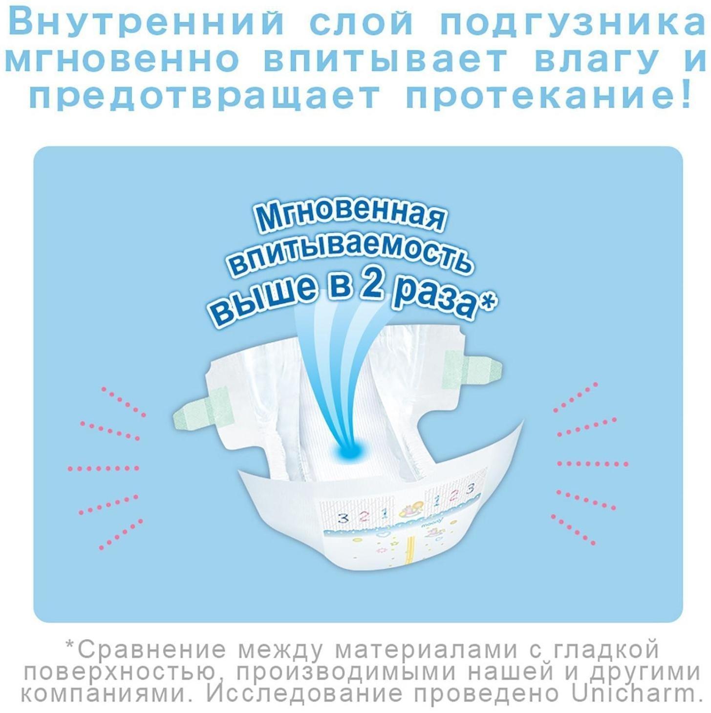 Подгузники MOONY M (6-11 кг), 62 шт
