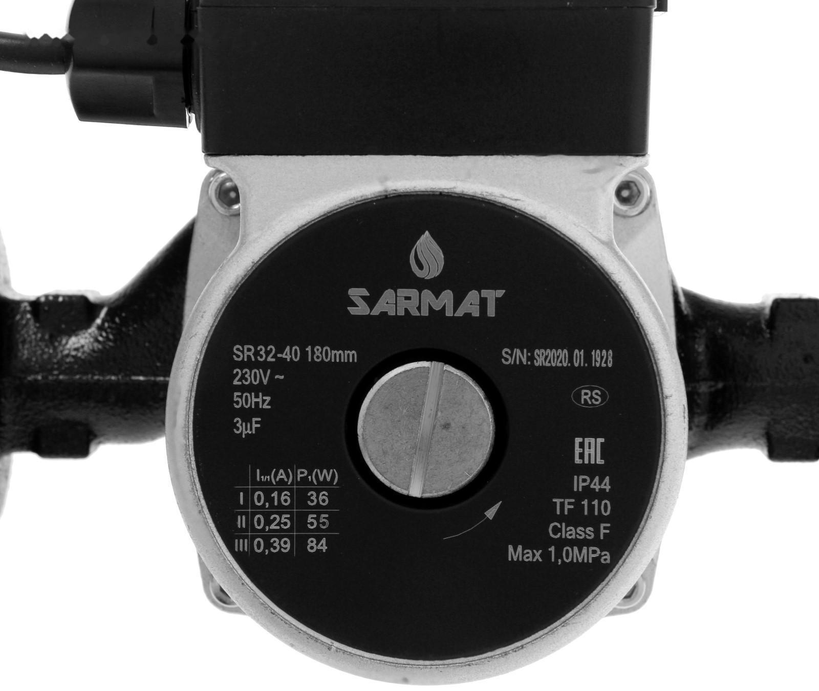 Насос циркуляционный SARMAT SR 32-40, 36/55/84 Вт, напор 4 м, кабель 1.2 м