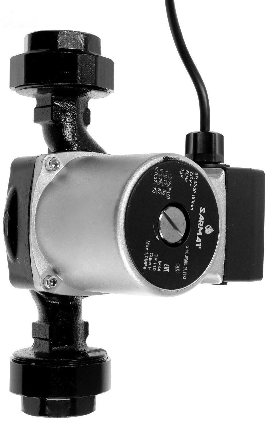 Насос циркуляционный SARMAT SR 32-60, 36/57/88 Вт, напор 6 м, кабель 1.2 м