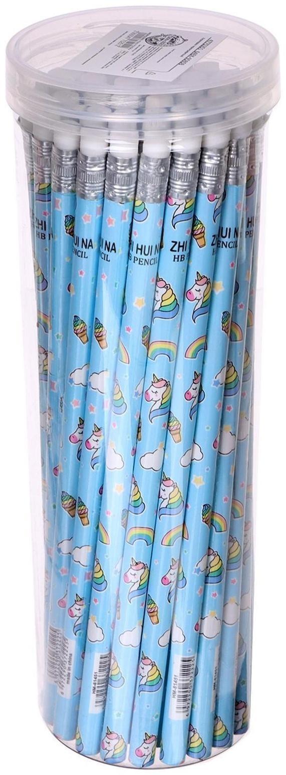 Карандаш чернографитный с ластиком 