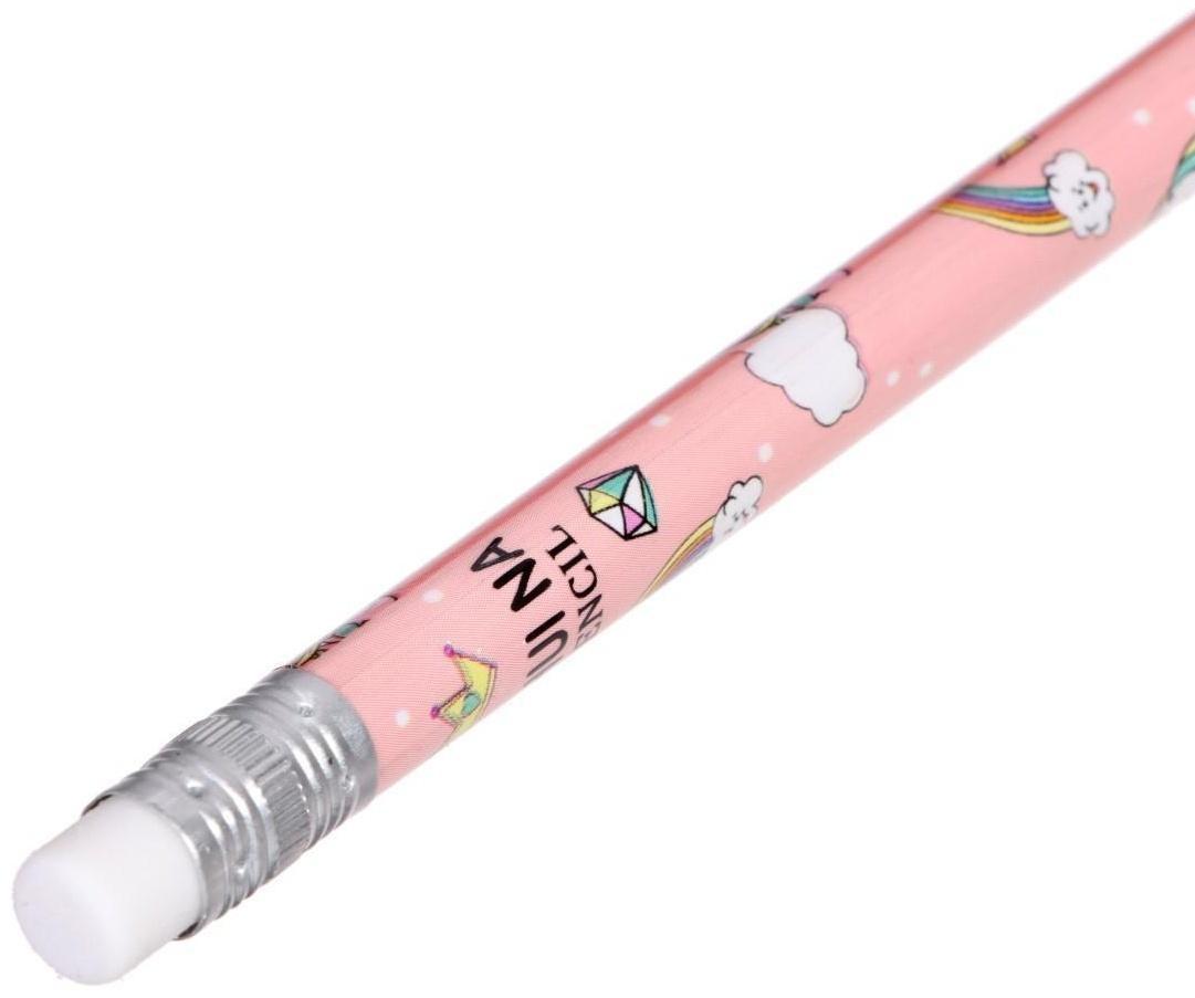 Карандаш чернографитный с ластиком 