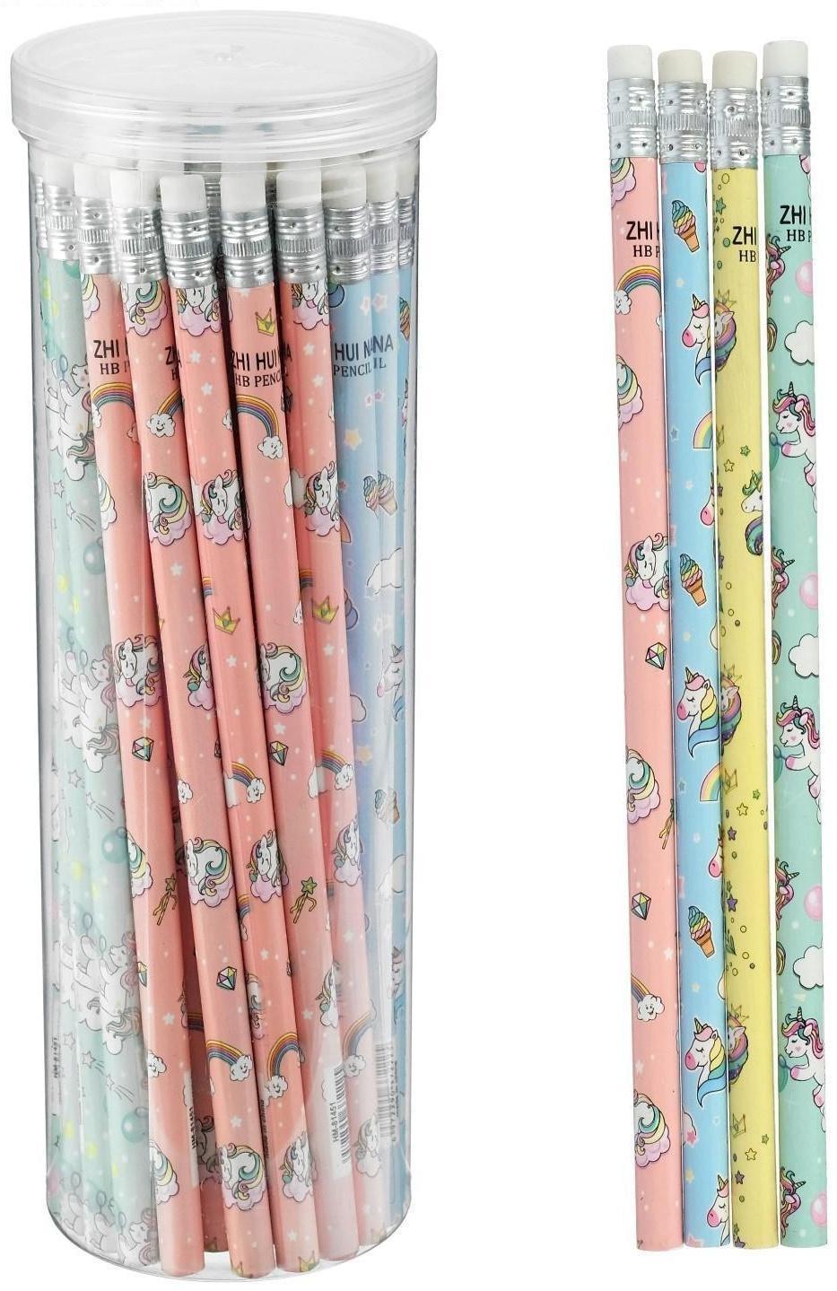 Карандаш чернографитный с ластиком 