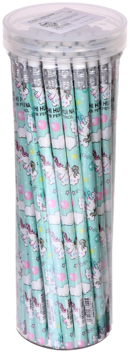 Карандаш чернографитный с ластиком 