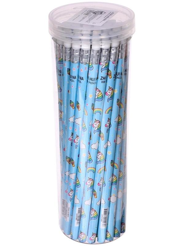 Карандаш чернографитный с ластиком 