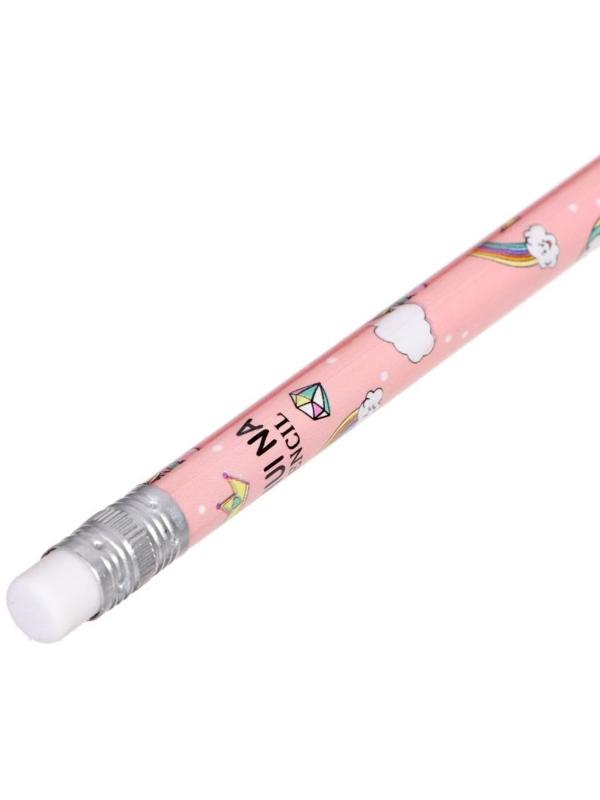 Карандаш чернографитный с ластиком 